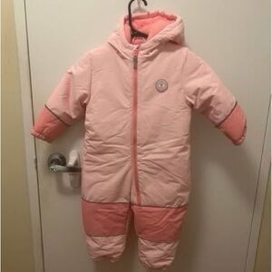 George Pink Snowsuit with Hood and Insulation